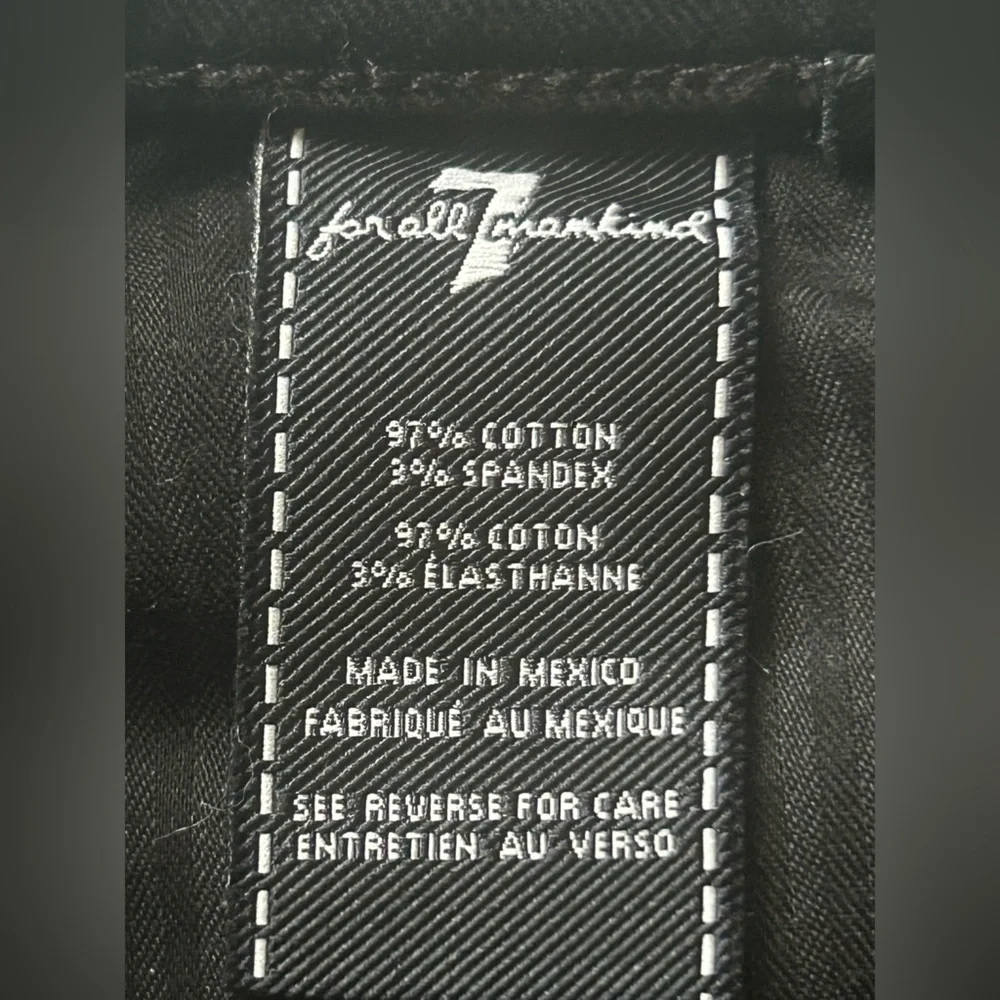 7 For All Mankind Black Raw Hem Denim Shorts Mid Rise Festival Summer Women’s 30